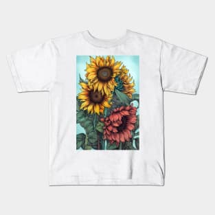 Beautiful Yellow Sunflowers Kids T-Shirt